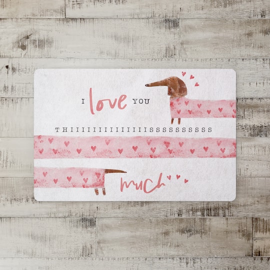 Love You This Much Dog Heart 27" x 18" Floor Mat